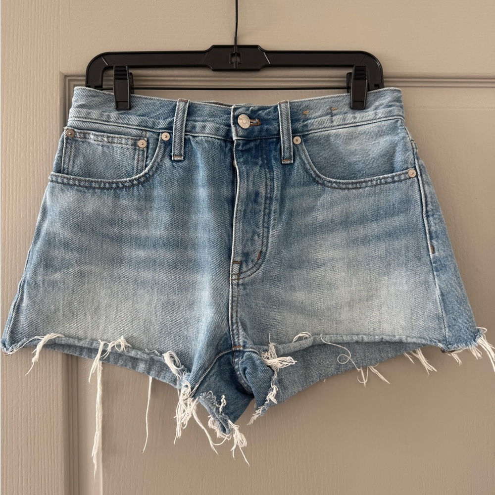 Madewell Light Blue Distressed Jean Shorts